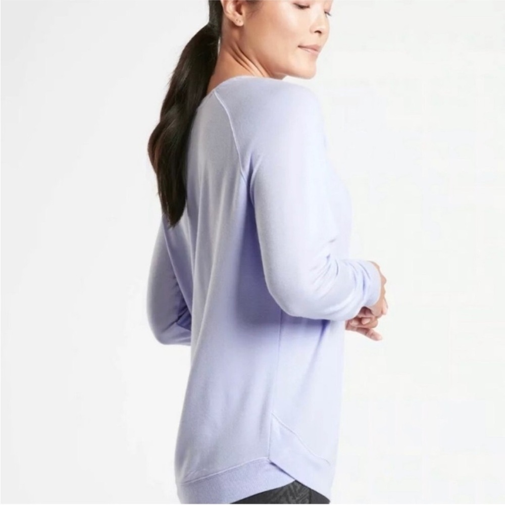 Athleta Mindset sweatshirt pullover sz Petite Large Lavender yoga athleisure